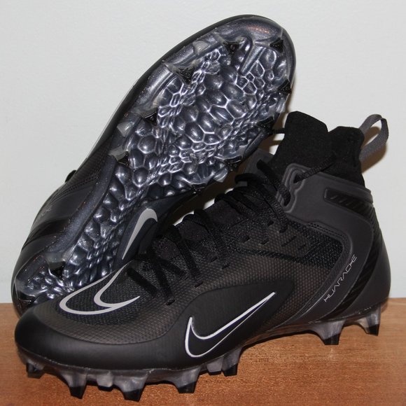 Nike Alpha Huarache 8 Elite Lacrosse Cleats Men 8.5 Black Smoke Grey - Picture 1 of 6